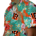 Cincinnati Bengals Hawaiian Shirt Personalized Hibiscus Blossoms Orange Best Selling