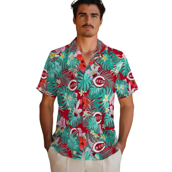 Cincinnati Reds Hawaiian Shirt Customized Hibiscus Blossoms Red Fashion Forward