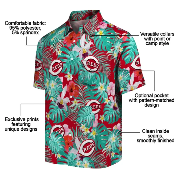 Cincinnati Reds Hawaiian Shirt Customized Hibiscus Blossoms Red New Arrival