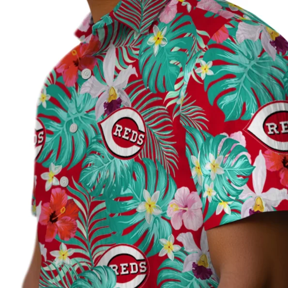 Cincinnati Reds Hawaiian Shirt Customized Hibiscus Blossoms Red Trendy