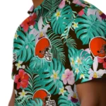 Cleveland Browns Hawaiian Shirt Custom Hibiscus Blossoms Brown Best Selling