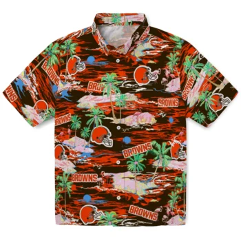 Cleveland Browns Hawaiian Shirt - Tropical Palms