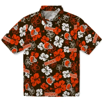 Cleveland Browns Hawaiian Shirt - Tropical Floral Pattern