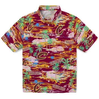Cleveland Cavaliers Hawaiian Shirt - Tropical Palms