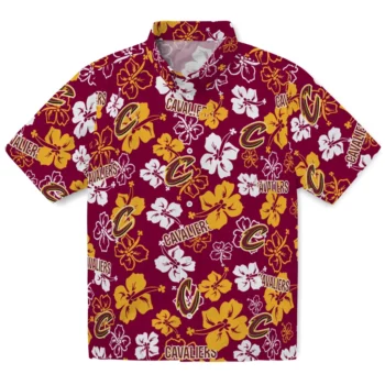 Cleveland Cavaliers Hawaiian Shirt - Tropical Floral Pattern