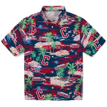 Cleveland Guardians Hawaiian Shirt - Tropical Palms
