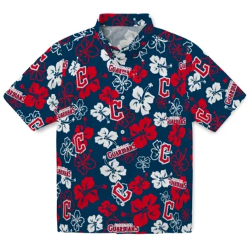 Cleveland Guardians Hawaiian Shirt - Tropical Floral Pattern