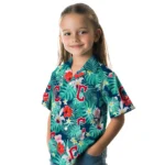 Cleveland Guardians Hawaiian Shirt Personalized Hibiscus Blossoms Navy Blue Best Selling