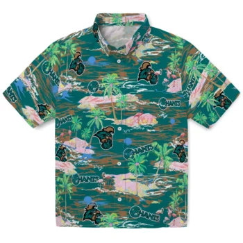Coastal Carolina Chanticleers Hawaiian Shirt - Tropical Palms