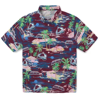 Colorado Avalanche Hawaiian Shirt - Tropical Palms