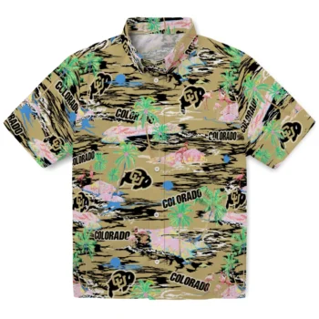 Colorado Buffaloes Hawaiian Shirt - Tropical Palms