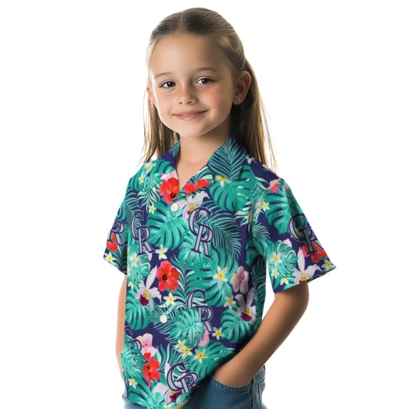 Colorado Rockies Hawaiian Shirt Custom Hibiscus Blossoms Blue Premium Grade Colorado Rockies Hawaiian Shirt Custom Hibiscus Blossoms Blue Premium Grade