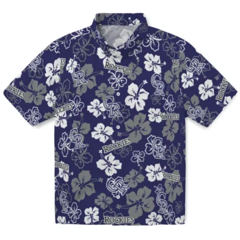 Colorado Rockies Hawaiian Shirt - Tropical Floral Pattern