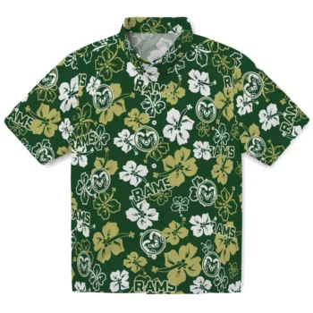 Colorado State Rams Hawaiian Shirt - Tropical Floral Pattern