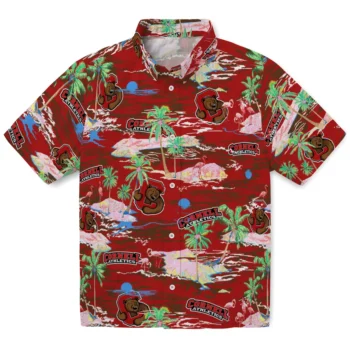 Cornell Big Red Hawaiian Shirt - Tropical Palms