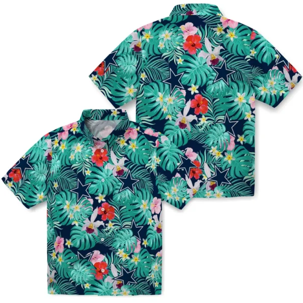 Dallas Cowboys Hawaiian Shirt Customized Hibiscus Blossoms Blue High Quality