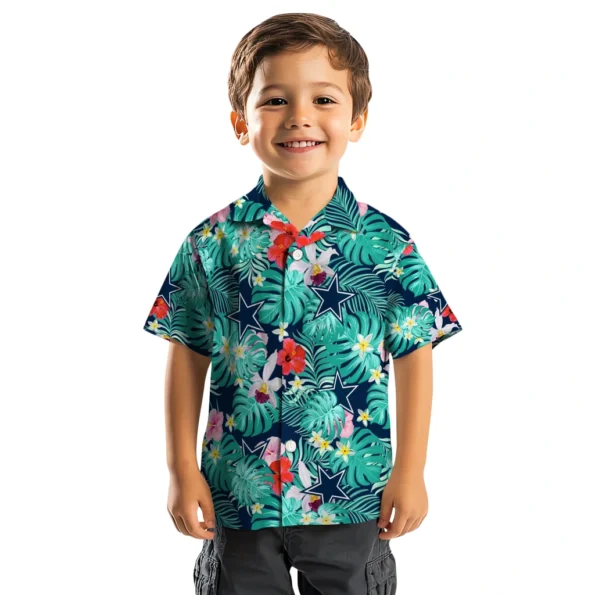 Dallas Cowboys Hawaiian Shirt Customized Hibiscus Blossoms Blue Top Rated