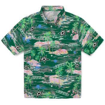Dallas Stars Hawaiian Shirt - Tropical Palms