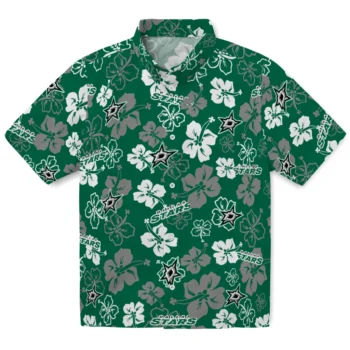 Dallas Stars Hawaiian Shirt - Tropical Floral Pattern
