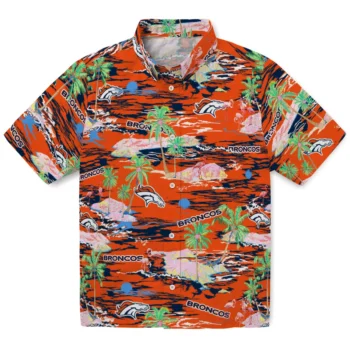 Denver Broncos Hawaiian Shirt - Tropical Palms
