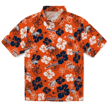 Denver Broncos Hawaiian Shirt - Tropical Floral Pattern