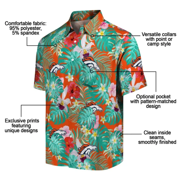 Denver Broncos Hawaiian Shirt Personalized Hibiscus Blossoms Orange New Arrival Denver Broncos Hawaiian Shirt Personalized Hibiscus Blossoms Orange New Arrival
