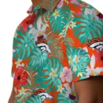 Denver Broncos Hawaiian Shirt Personalized Hibiscus Blossoms Orange Best Selling