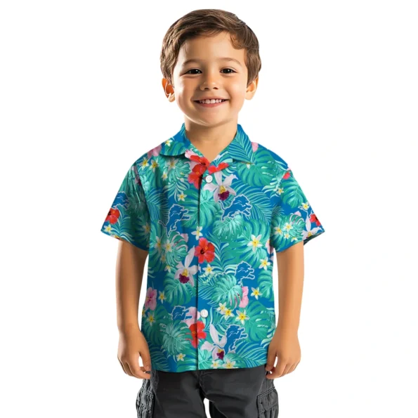 Detroit Lions Hawaiian Shirt Custom Hibiscus Blossoms Blue Top Rated Detroit Lions Hawaiian Shirt Custom Hibiscus Blossoms Blue Top Rated