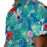 Detroit Lions Hawaiian Shirt Custom Hibiscus Blossoms Blue Best Selling