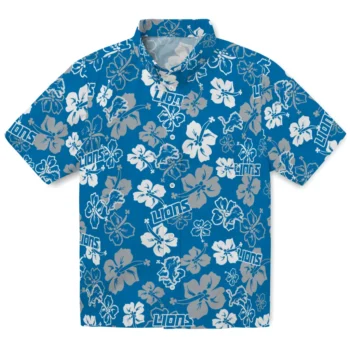 Detroit Lions Hawaiian Shirt - Tropical Floral Pattern