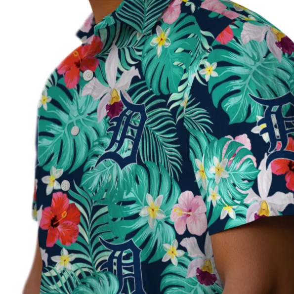 Detroit Tigers Hawaiian Shirt Customized Hibiscus Blossoms Navy Trendy Detroit Tigers Hawaiian Shirt Customized Hibiscus Blossoms Navy Trendy