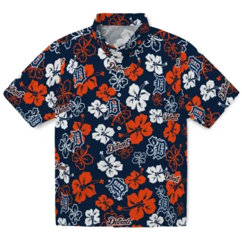 Detroit Tigers Hawaiian Shirt - Tropical Floral Pattern