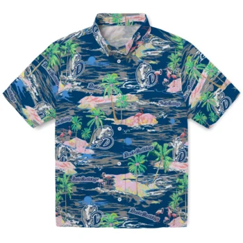 Drake Bulldogs Hawaiian Shirt - Tropical Palms