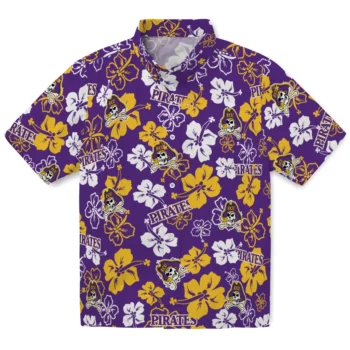 East Carolina Pirates Hawaiian Shirt - Tropical Floral Pattern