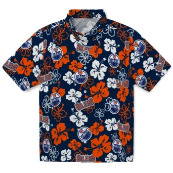 Edmonton Oilers Hawaiian Shirt - Tropical Floral Pattern