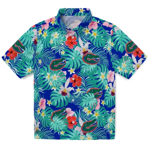 Florida Gators Hawaiian Shirt Personalized Hibiscus Blossoms Blue Best Selling Florida Gators Hawaiian Shirt Personalized Hibiscus Blossoms Blue Best Selling
