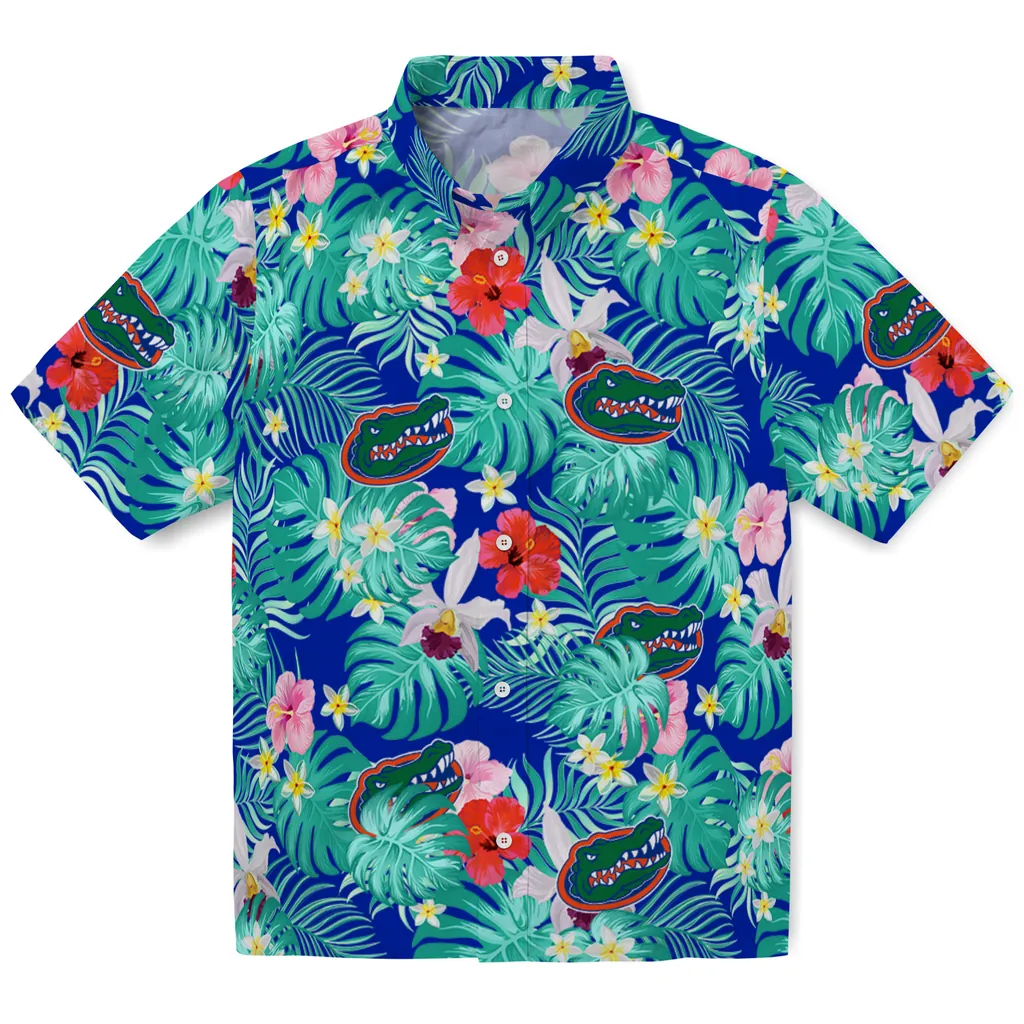 Florida Gators Hawaiian Shirt Personalized Hibiscus Blossoms Blue Best Selling Florida Gators Hawaiian Shirt Personalized Hibiscus Blossoms Blue Best Selling