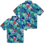 Florida Gators Hawaiian Shirt Personalized Hibiscus Blossoms Blue Best Selling