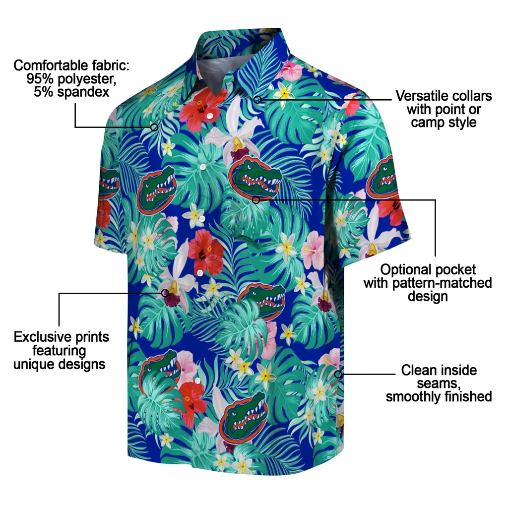 Florida Gators Hawaiian Shirt Personalized Hibiscus Blossoms Blue New Arrival Florida Gators Hawaiian Shirt Personalized Hibiscus Blossoms Blue New Arrival