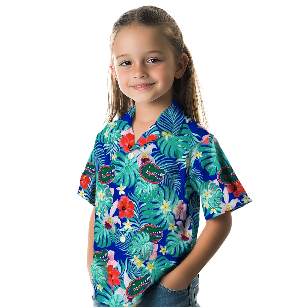 Florida Gators Hawaiian Shirt Personalized Hibiscus Blossoms Blue Premium Grade Florida Gators Hawaiian Shirt Personalized Hibiscus Blossoms Blue Premium Grade