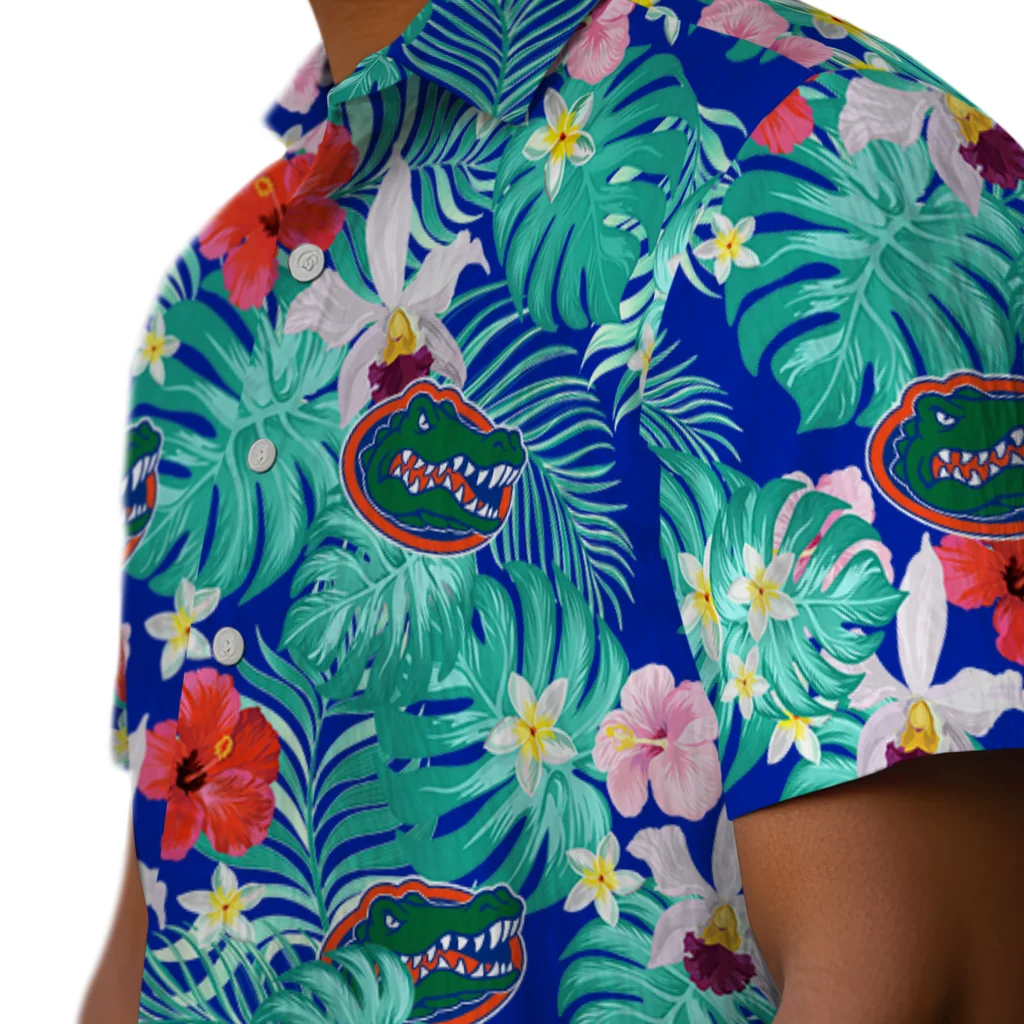 Florida Gators Hawaiian Shirt Personalized Hibiscus Blossoms Blue Trendy Florida Gators Hawaiian Shirt Personalized Hibiscus Blossoms Blue Trendy