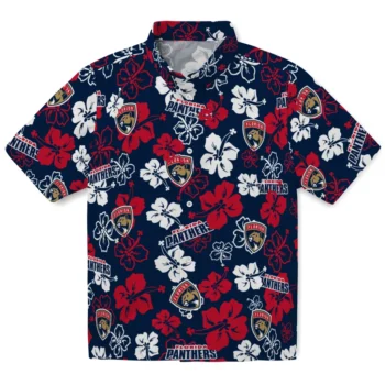 Florida Panthers Hawaiian Shirt - Tropical Floral Pattern