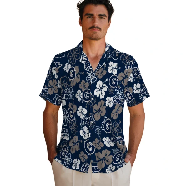 georgetown-hoyas-hawaiian-shirt-hibiscus-flower-design-fashion-forward.webp