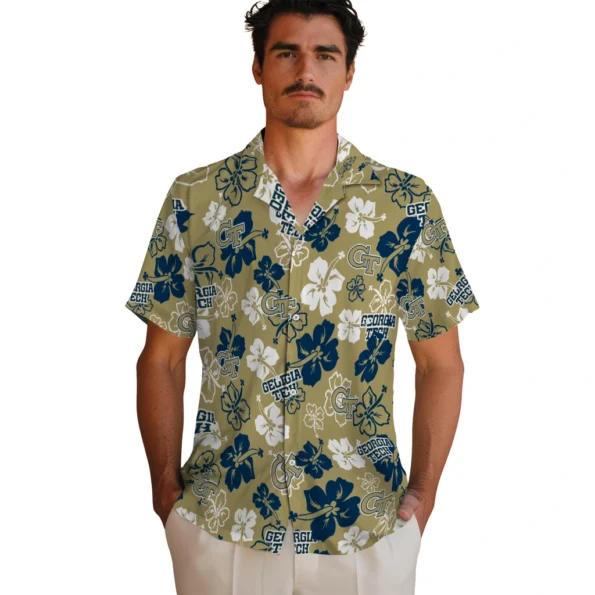 georgia-tech-yellow-jackets-hawaiian-shirt-hibiscus-flower-design-fashion-forward.webp