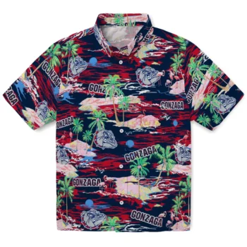Gonzaga Bulldogs Hawaiian Shirt - Tropical Palms