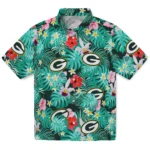 Green Bay Packers Hawaiian Shirt - Customized Hibiscus Blossoms Green 1 Green Bay Packers Hawaiian Shirt Customized Hibiscus Blossoms Green Best Selling
