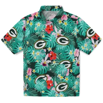 Green Bay Packers Hawaiian Shirt Customized Hibiscus Blossoms Green Best Selling