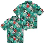 Green Bay Packers Hawaiian Shirt Customized Hibiscus Blossoms Green Best Selling