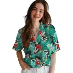 Green Bay Packers Hawaiian Shirt Customized Hibiscus Blossoms Green Best Selling