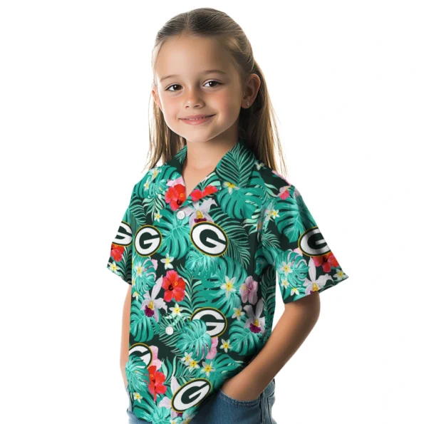Green Bay Packers Hawaiian Shirt Customized Hibiscus Blossoms Green Premium Grade Green Bay Packers Hawaiian Shirt Customized Hibiscus Blossoms Green Premium Grade